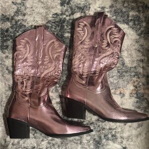 Metallic Western Boots (3 color options)